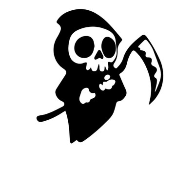 Autoaufkleber Sticker Sensenmann 9,5x11cm Grim Reaper Skull Auto LKW Motorrad Tu
