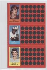 1981 Topps Baseball Scratch-Off Joe Charboneau Al Bumbry Dave Stapleton 0b1