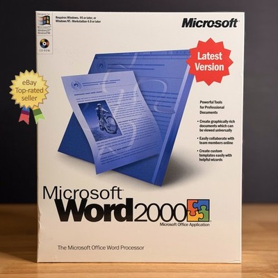  RARE NEW Microsoft Word 2000 CD-ROM (Microsoft Office Application)  SEALED