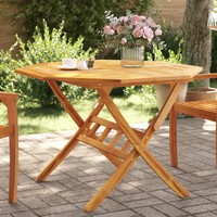Runder Klappbarer Gartentisch Aus Massivholz Akazie 110X75 Cm