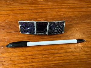 Vtg Silver/Purple Hair Clip