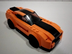 Custom Orange/Black Ford Mustang GT - This is a modified LEGO 75871 Speed Champi