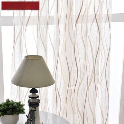 Stripe Jacquard Voile Tulle Curtains European Style Window Curtains Home Decor