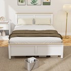 Full Size Bed Frame with Headboard Modern Platform Bed Frame White