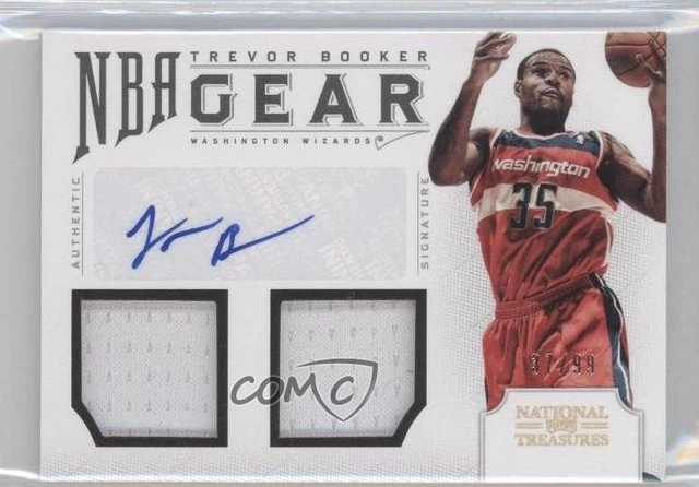 2012 National Treasures NBA Gear Combos Signatures 37/99 Trevor Booker Auto 0b2