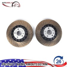 For Audi Rs5 2.9l 2018-2023 Pair Front 375mm Drilled Brake Disc Rotors Rhlh For Audi Rs5 2.9l 2018-2023 Pair Front 375mm Drilled Brake Disc Rotors Rhlh