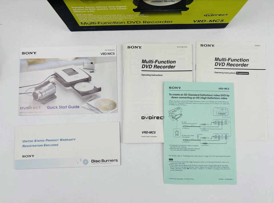 Grabadora DVD multifunción Sony VRD-MC5 - Convertir VHS, tarjetas de memoria, Hi8, MiniDV Foto 3 de 4