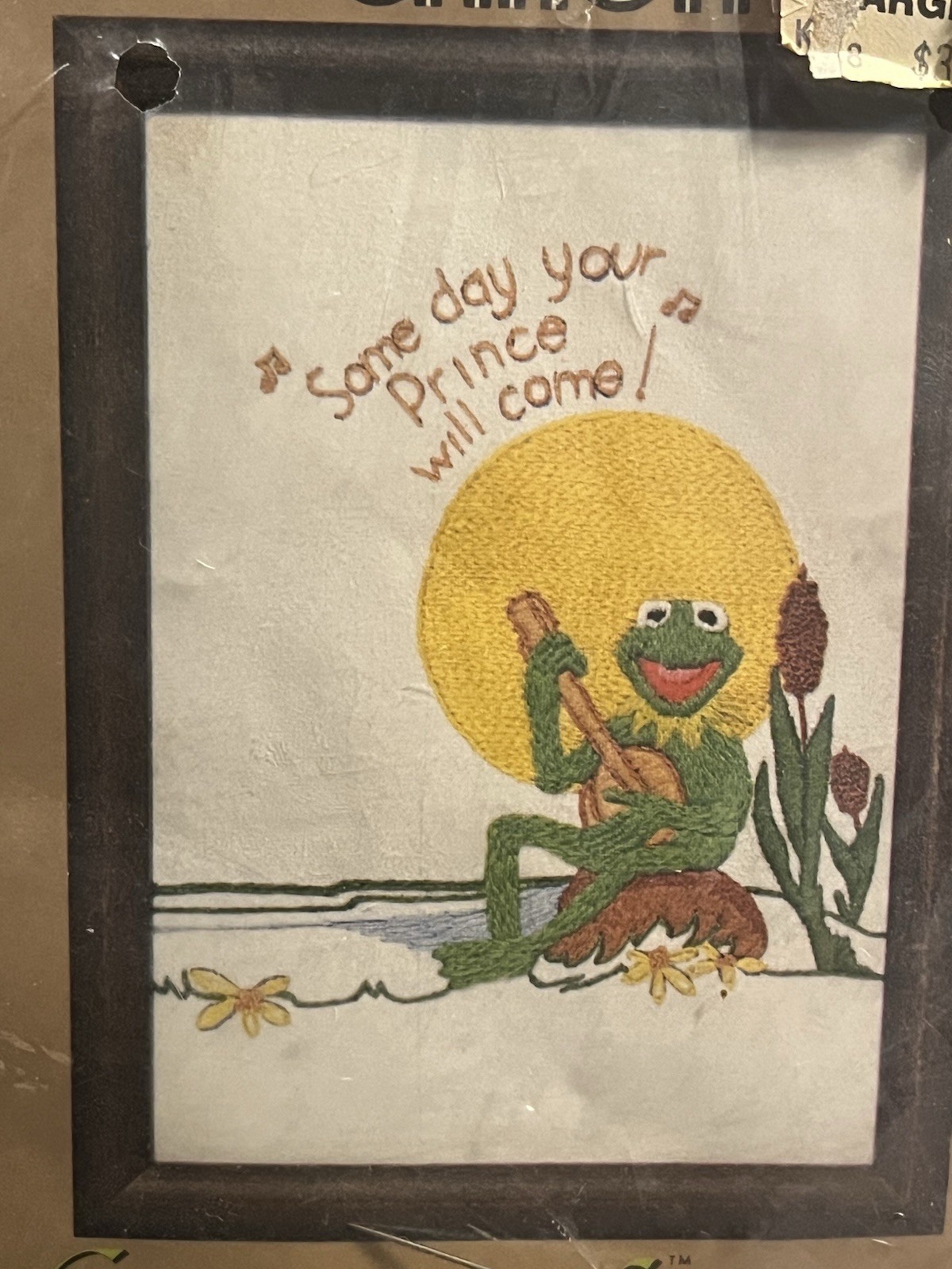 Rare Vintage 1980 Caron Muppet Collection Kermit The Frog Crewel Kit Sealed 5x7