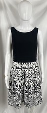 Lauren Ralph Lauren Black & White Dress Stretchy Top Cotton Bottom Dress Sz 6