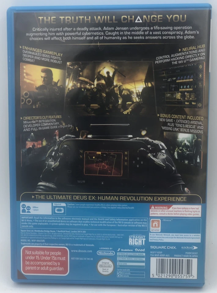 Deus Ex: Human Revolution Director’s Cut Wii U PAL AUS PEGI 18+ / MA15+   - Image 2 of 4