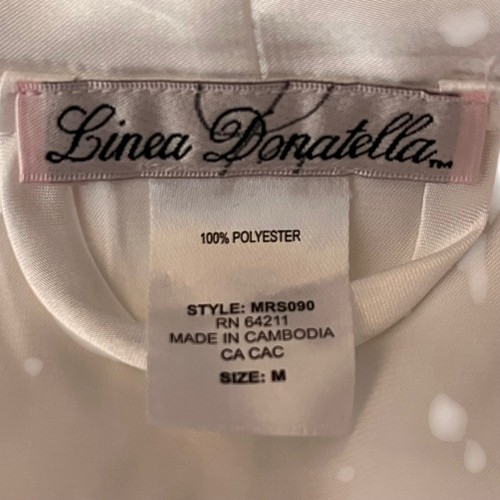 Linea Donatella Ivory 2 Pc Short Chemise & Robe Set Womens Medium New With Tags - Picture 11 of 13