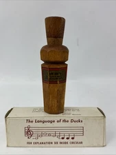 Vintage Oscar Quam Duck Call Wooden Brass Reed with Original Box 5” Minnesota