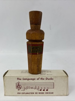 Vintage Oscar Quam Duck Call Wooden Brass Reed with Original Box 5  Minnesota