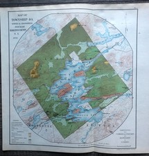 Original Antique New York Township 40, Long &  Raquette Lakes Map 1900