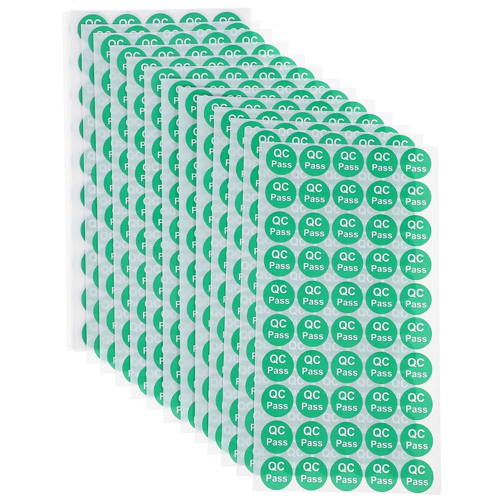 Etiquetas de papel redondas pasadas de almacén 1000 piezas pegatinas de control de calidad
