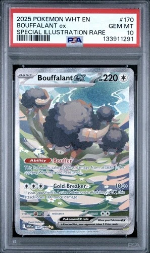 2025 Pokemon White Flare Bouffalant EX Special Illustration Rare #170 PSA 10 GEM