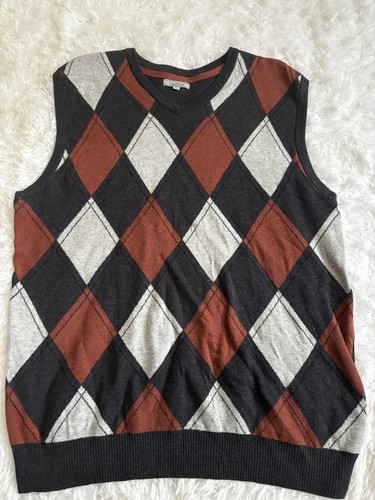 Method Men’s Sz. XL Argyle Sweater Vest. Classic, Grt Shape - Picture 2 of 8
