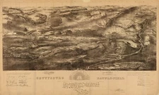 18" x 24" 1863 map Gettysburg battle-field. Battle fought at Gettysburg, Pa