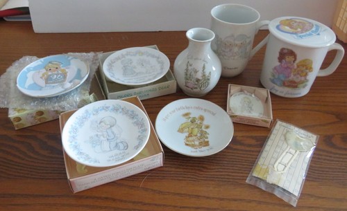 Lot of 9 Precious Moments Cups Mugs Small Plates Vase + 1990, 96, 88, 94 Boxes - Picture 9 of 14