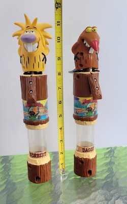 Nickelodeon Angry Beavers Giggle Wiggle Stick Candy Dispensers Empty 1999 (2)