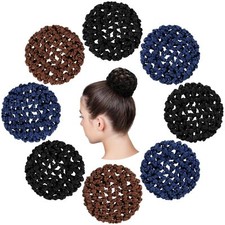 Ballet Hair Bun Covers and Nets - 8 Pieces Invisible Hair Nets for Dance, Women,