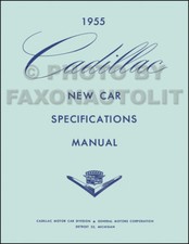 1955 Cadillac Optional Specifications Manual 55 Deville Eldorado Series 60 62 75