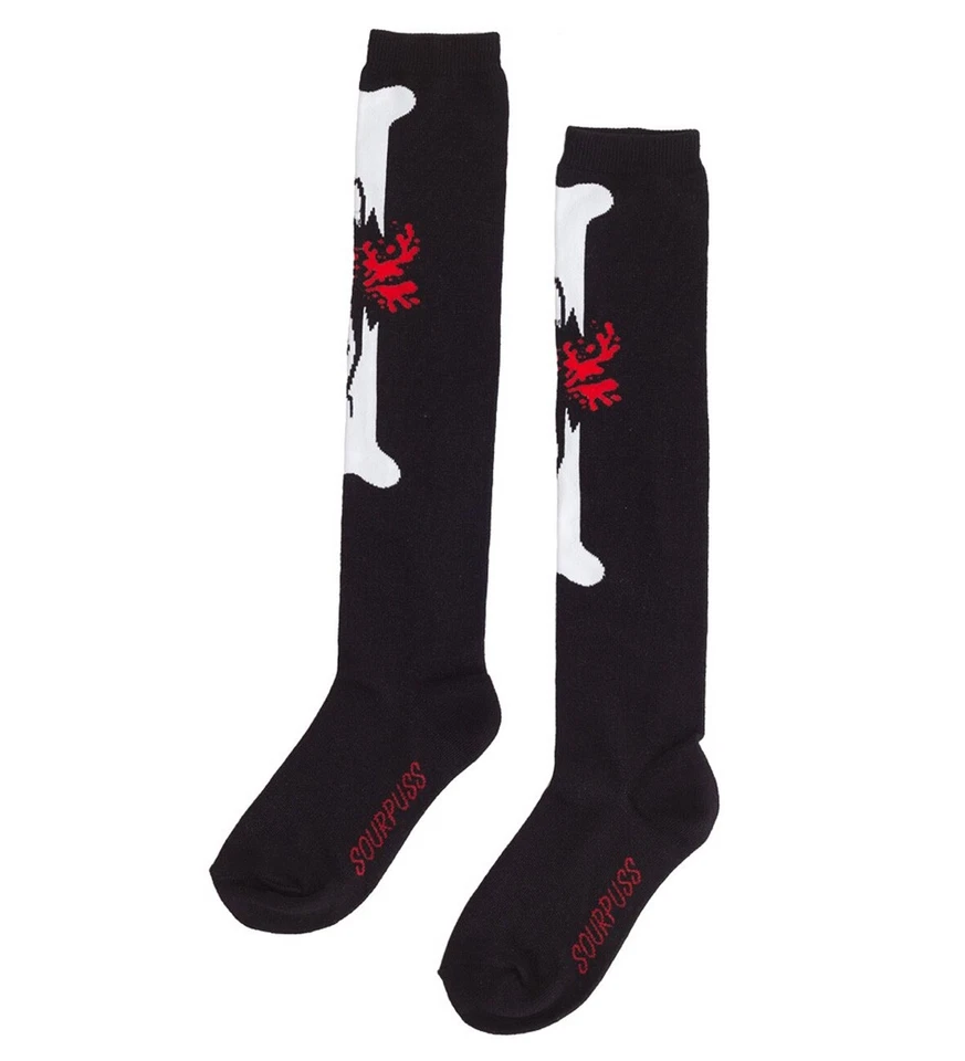 Calcetines de skate Sourpuss Clothing diseño huesos sangrientos para mujer talla única Foto 2 de 2