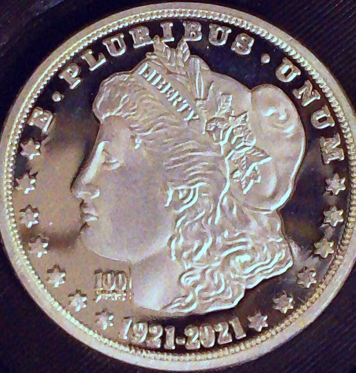 1921-2021 MORGAN & PEACE DOUBLE HEAD COOK ISLAND PLATED