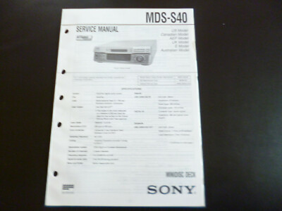 Original Service Manual Schaltplan Sony MDS-S40