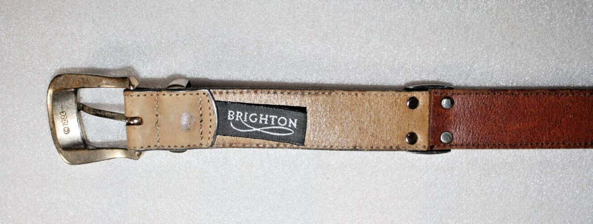 Brighton Brown Leather Belt with Gold Buckle Size 30 Brighton Men main image 4