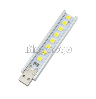 Mobile Power 5V Highlight USB Lamp 8 Beads SMD LG 5152 LED Warm White
