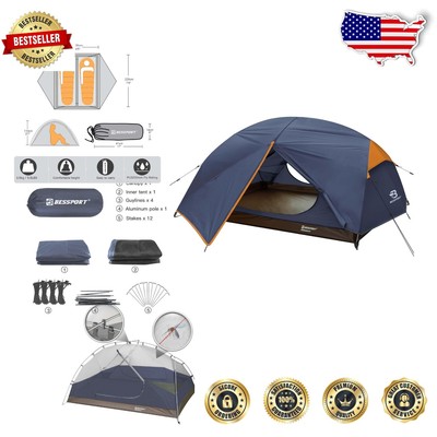 Versatile Waterproof 2-Person Camping Tent with Double Doors & Ventilation