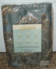 NEW Standard Pillow Sham Fairfield Domestications #15408B Blue Gold 24" X 30"