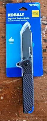NEW KOBALT Flip-Out Pocket Knife (6274105), Folding, Straight Blade, Liner Lock