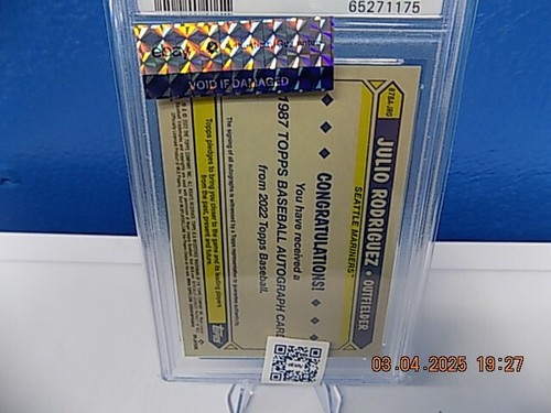 2022 Topps Series 2 Julio Rodriguez RC AUTO PSA 9 1987 Topps #87BAJRO Mariners - Picture 5 of 6
