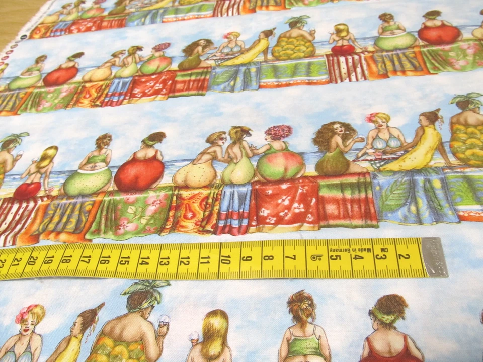 Fruit ladies  Dicke Frauen Bordüre    Patchworkstoff  Baumwolle  47x110cm - Bild 3 von 4