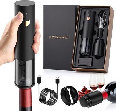 Rechargeable Electric Wine Opener with Exquisite Gift Box - Perfect for Gifting