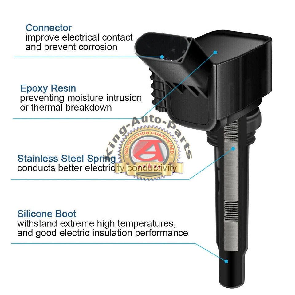 For Audi A3 A4 A5 Volkswagen Jetta Passat Ignition Coil 1.8L UF716 06J905110C - Image 3 of 4
