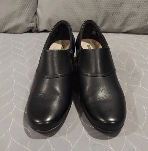 Clarks Emslie Boot Block Heel Bootie Shootie Black Leather Womens Size 8 - Picture 2 of 11