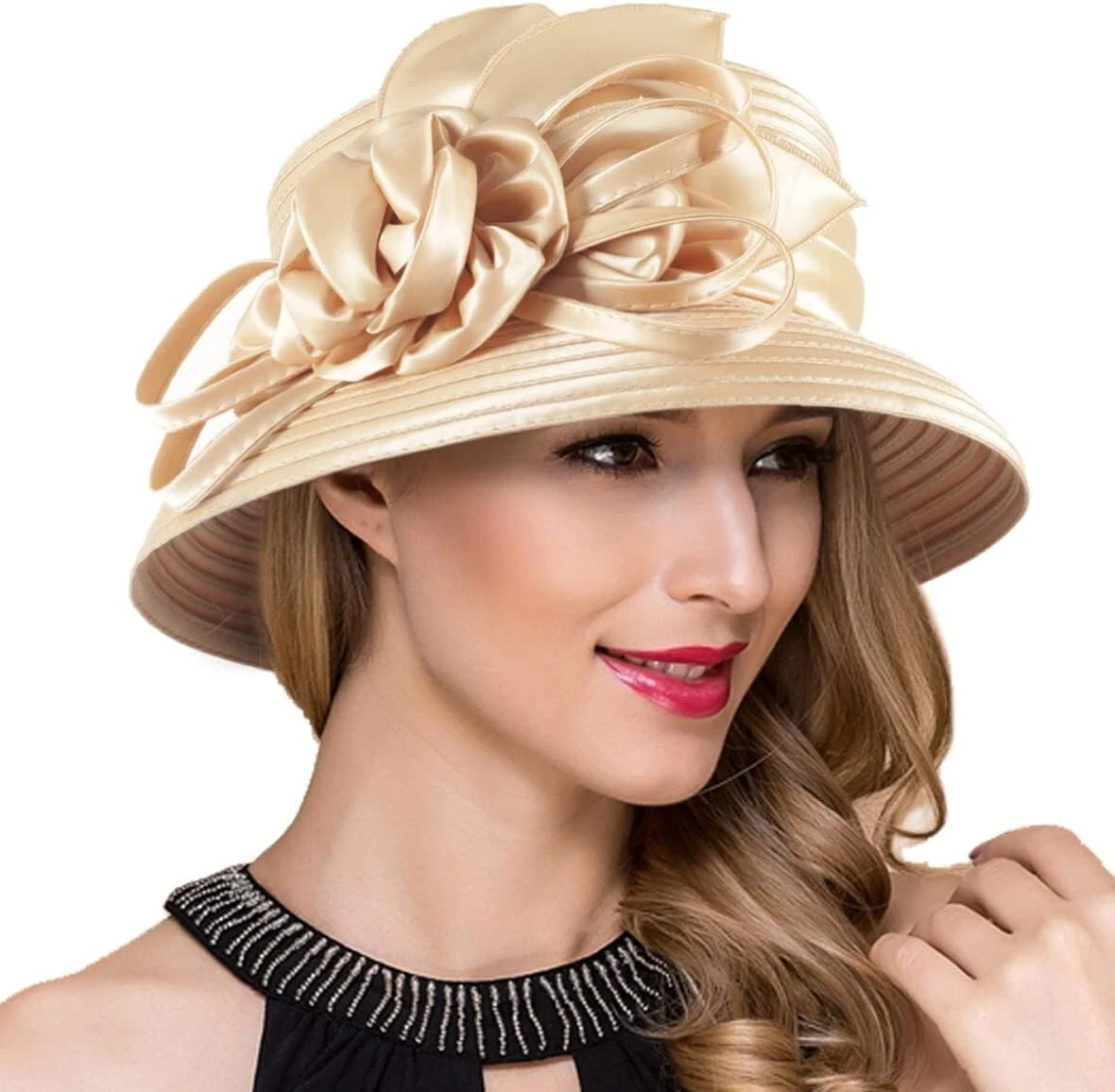Women Kentucky Derby Church Dress Bucket Hat Fascinators Bridal Tea Party Weddin