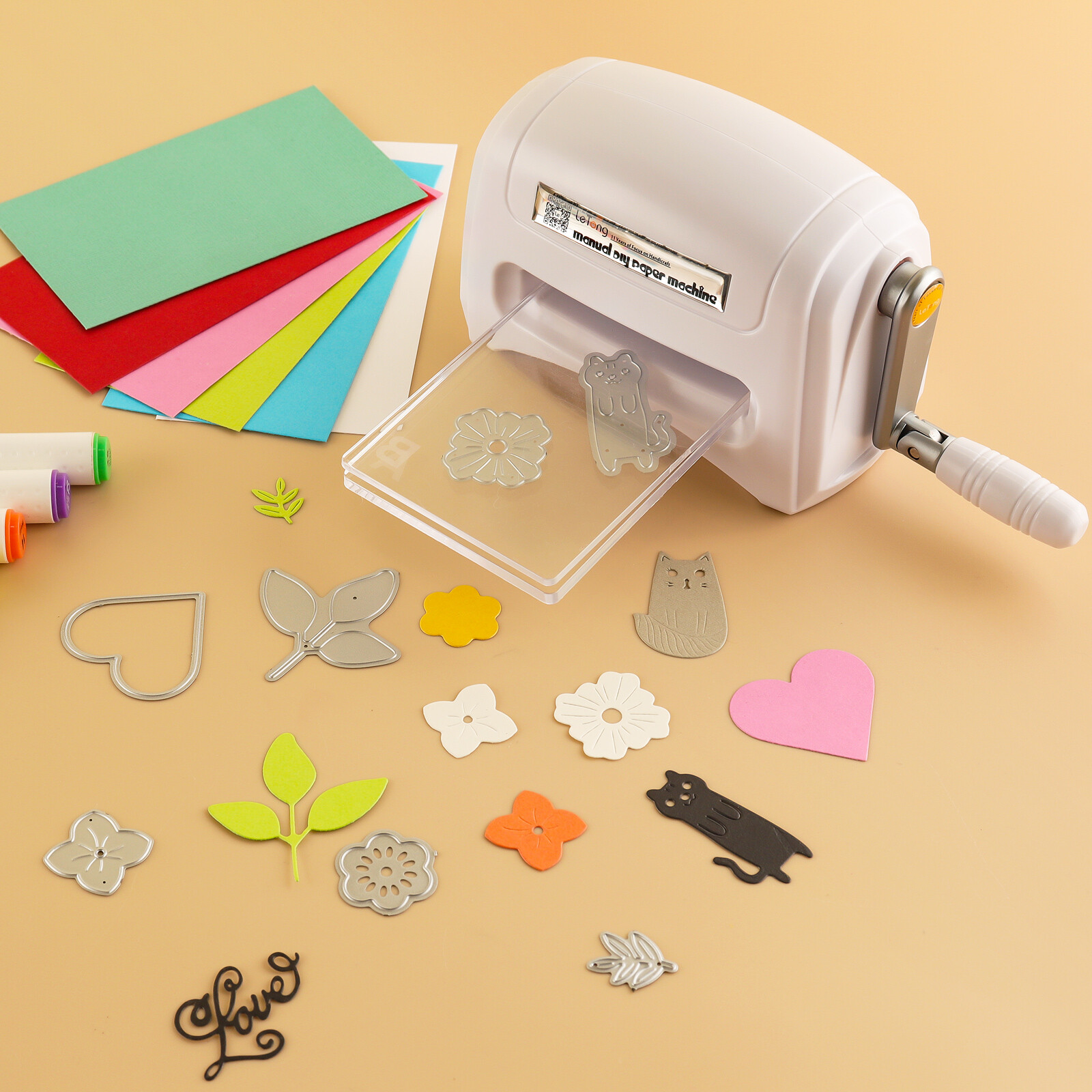 Mini Manual Die Cutting and Embossing Machine with Cutting Plates for