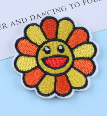 Sunflower Smile Face Emoji Iron On Applique Patch #2225-2228