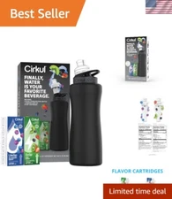 32oz Matte Black Stainless Steel Water Bottle Set - Customizable Flavor Kit