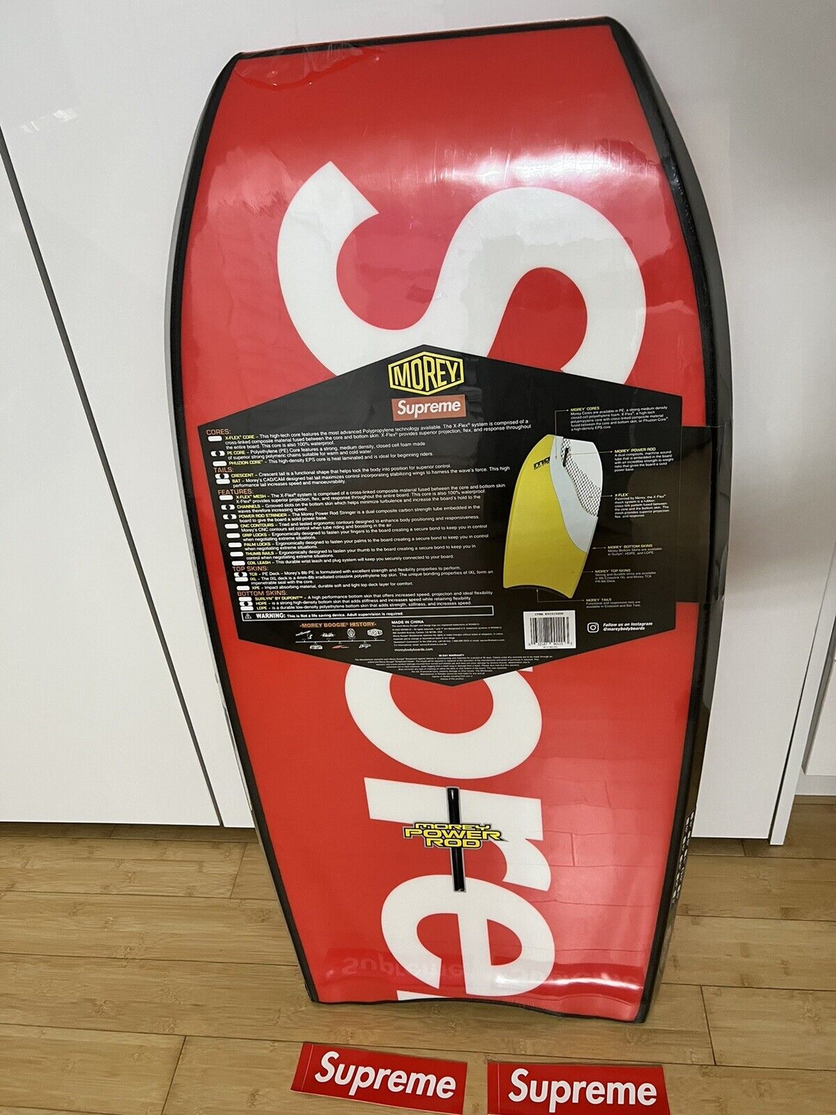 🔥 Supreme Morey Bodyboard Mach 7 Red Boogie Board SS21 New Sealed 