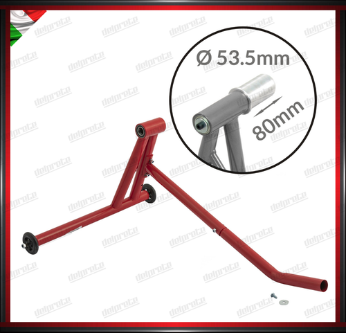 RED SINGLE ARM REAR MOTORCYCLE LIFT STAND WITH 53.5MM PIN - Picture 1 of 5