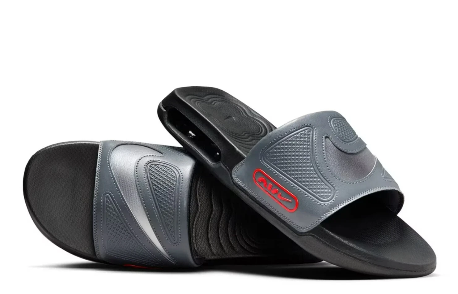 Nike Air Max Cirro Slides Uomo Grigio Rosso Taglia 8