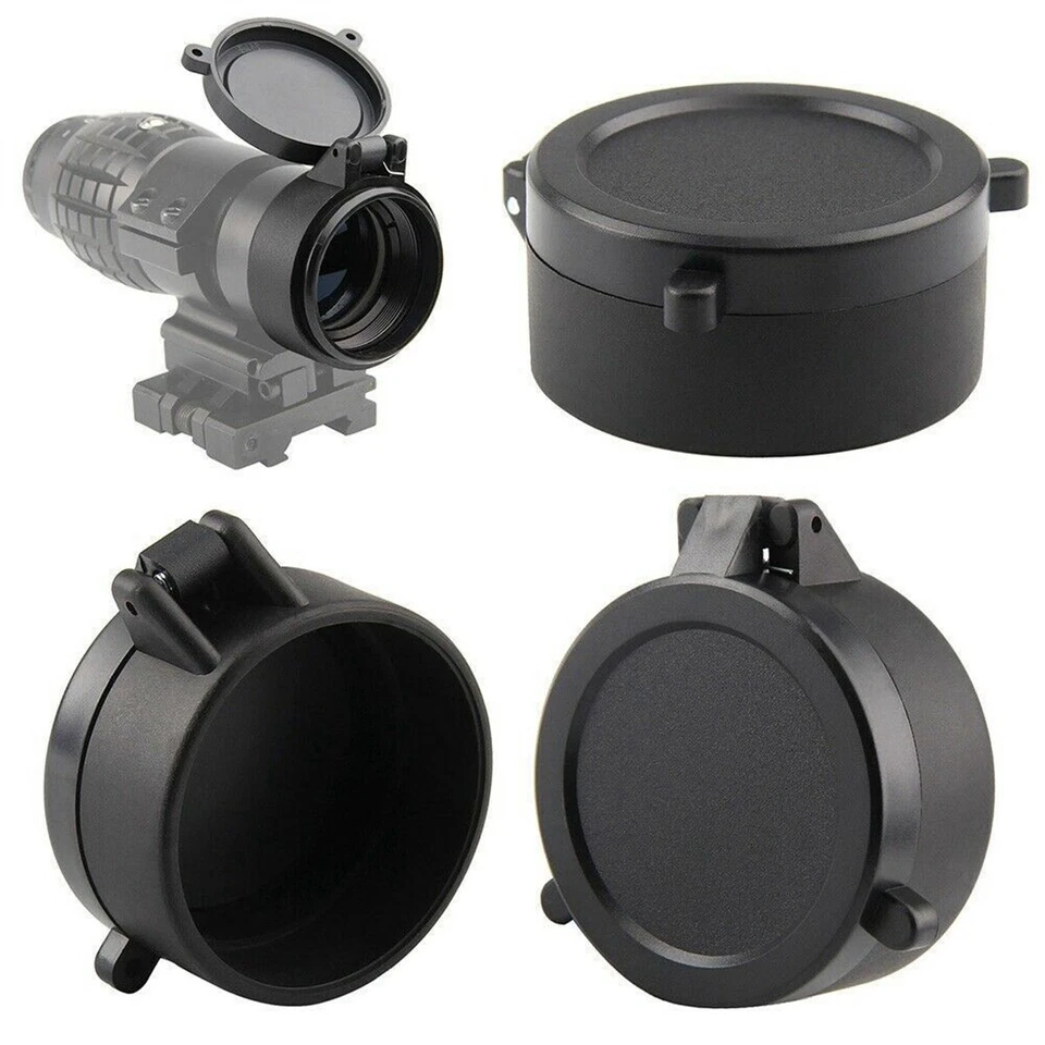 Flip Up Scope Covers Rifle Scope Protect Objective Cap Lens Cover for Caliber - Image 2 of 4