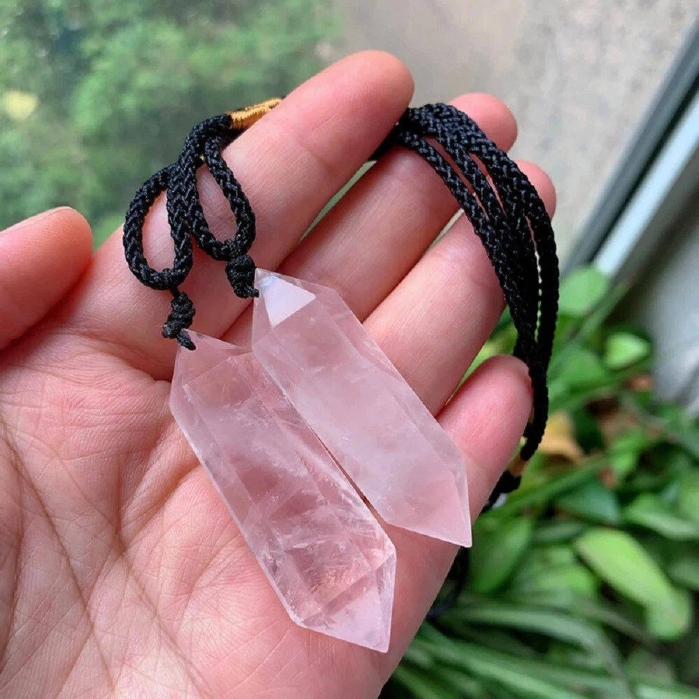 Pink crystal on sale pendant necklace