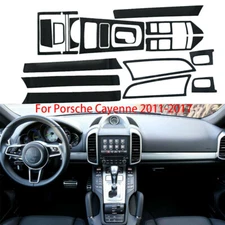 For Porsche Cayenne 2011-2017 Glossy Carbon Fiber Sticker Interior Decal Trim