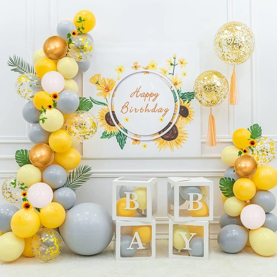 Guirnalda de globos de girasol boda cumpleaños decoración baby shower globos arco kit Foto 4 de 4